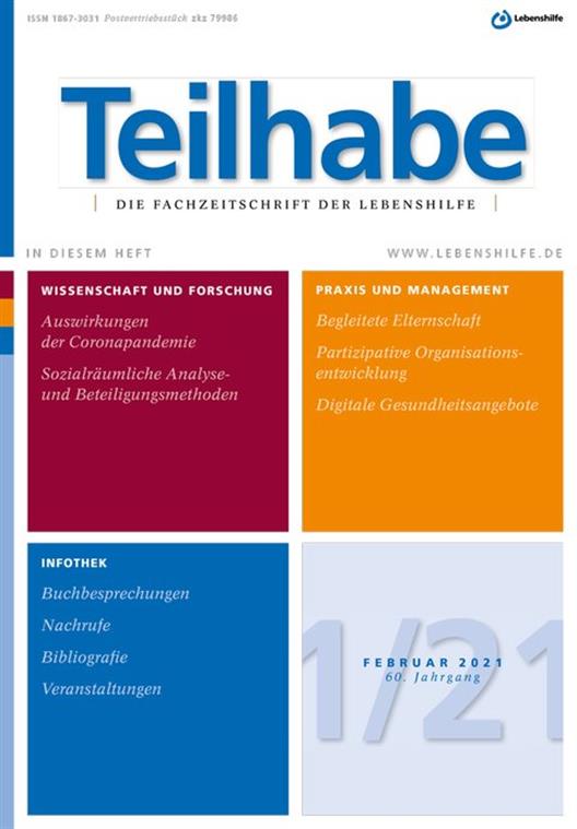 Cover Teilhabe 01/2021 der Lebenshilfe